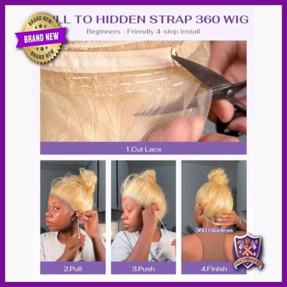 Human Hair Lace Front Wig Glueless Pre Plucked 180% Density 24 Inch main image 4